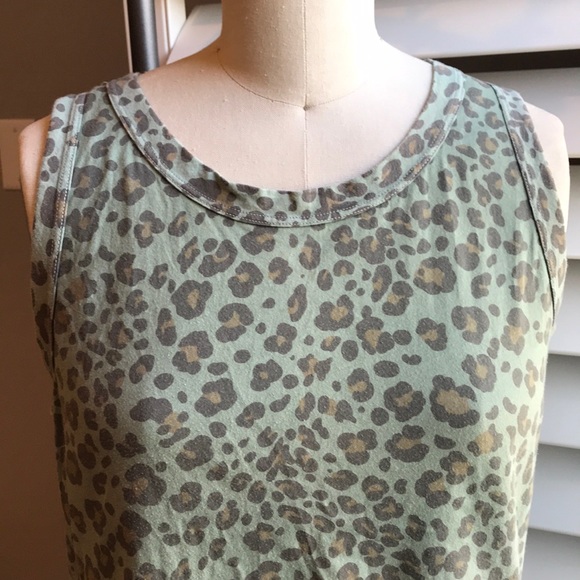 Anthropologie green leopard tank S - Picture 2 of 6